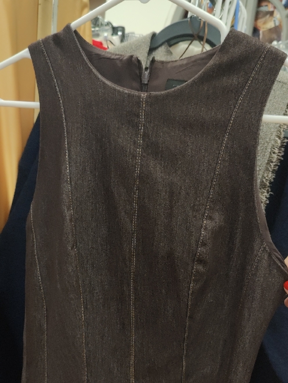Zara Denim Brown Sleeveless Maxi Dress - Picture 2 of 7